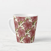 Tropical flowers seamless pattern | red flowers latte mok (Linkerhoek)