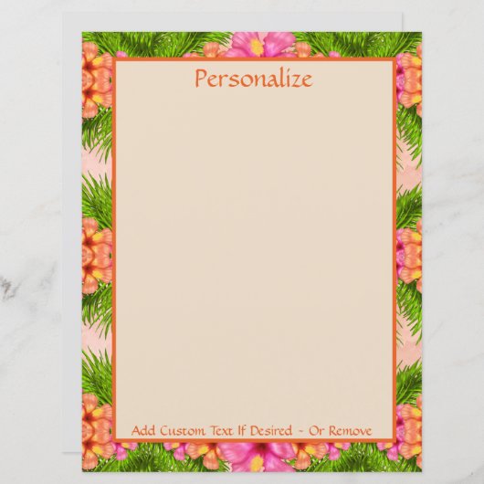 Tropical Flowers Sinaasappel Roze Bloemen Geperson (Voorkant / Achterkant)