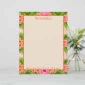 Tropical Flowers Sinaasappel Roze Bloemen Geperson (Staand voorkant)