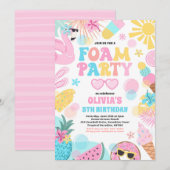 Tropical Foam Pool Splash Pad Verjaardagsfeestje Kaart (Voorkant / Achterkant)