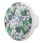 Tropical Foliage Floral Pattern Keramische Knop (Rechts)