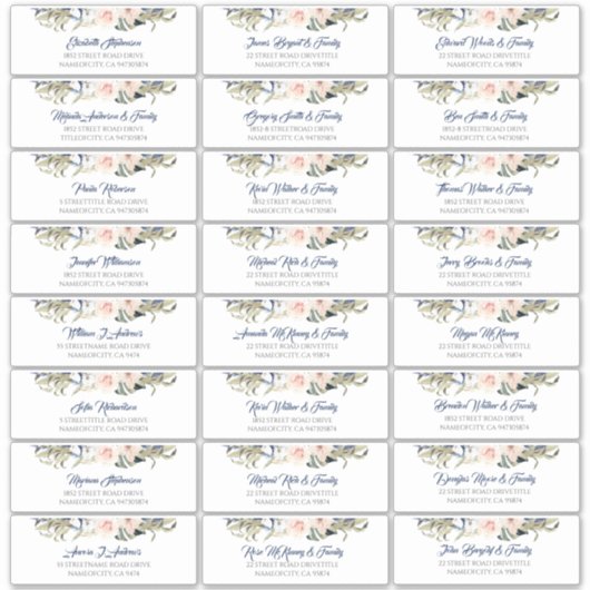 Tropical Foliage Gast Namen Adresetiketten Sticker (Voorkant)