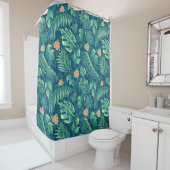 Tropical Foliage Motif rideau de douche (En situation)