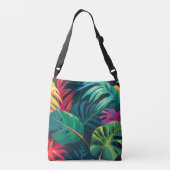 Tropical Foliage Waterverf Paradise Crossbody Tas (Achterkant)