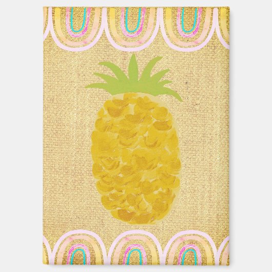 Tropical Folk Art Pineapple Magneet (Voorkant)