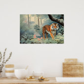 Tropical Forest Wildlife Tijger  Poster (Keuken)