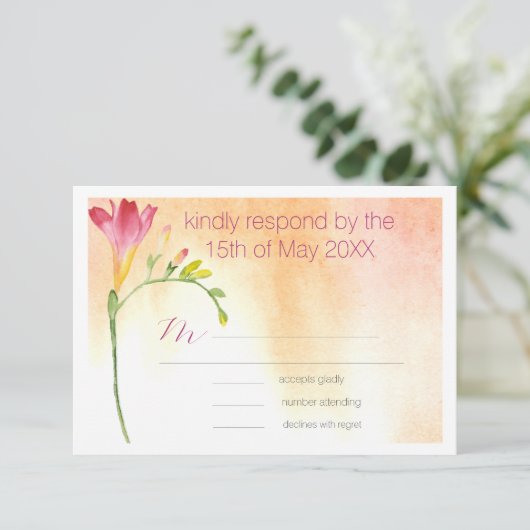 Tropical Freesia Boho Wedding RSVP (Debout devant)