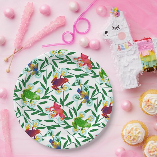 Tropical Frog Oerwoud Papieren Bordje (Feest)