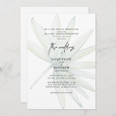 Tropical Frond Les deux parents Faire-part de mari (Devant / Derrière)