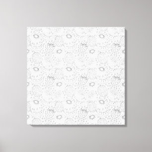 Tropical fruit seamless pattern black and white canvas afdruk
