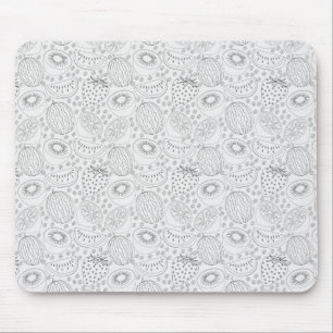 Tropical fruit seamless pattern black and white muismat