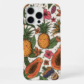 Tropical Fruit Squad | Cute Retro Pineapple Papaya iPhone Hoesje (Achterkant)