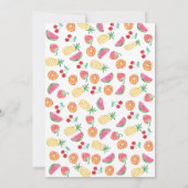 Tropical fruité rose 7e anniversaire Invitation (Dos)