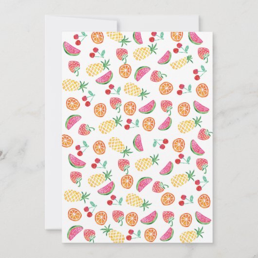 Tropical fruité rose 7e anniversaire Invitation (Dos)