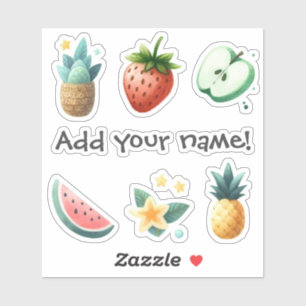 Tropical Fruits Flowers Planten Gepersonaliseerde  Sticker