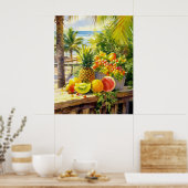Tropical Fruits Paradise Waterverf Poster (Keuken)