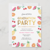 Tropical Fruity Kids Graduation party Invitation (Devant)