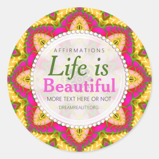 Tropical Fruity Life is Beaut Custom Ronde Sticker (Voorkant)