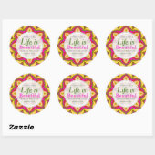 Tropical Fruity Life is Beaut Custom Ronde Sticker (Vel)