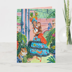Tropical Girl Tropics Animaux   Carte de voeux