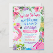 Tropical Girly Waterslide Uitnodiging voor verjaar (Voorkant)