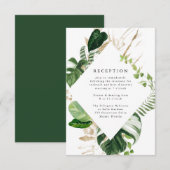 Tropical Gold | Carte de Réception de Mariage (Devant / Derrière)