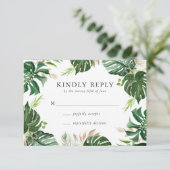 Tropical Gold | Carte de réponse de mariage (Debout devant)