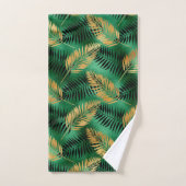 Tropical Gold Green Palm Feuilles (Serviette à main)
