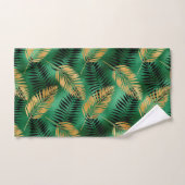 Tropical Gold Green Palm Feuilles (Serviette à main)