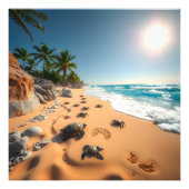 Tropical Golden Shell Beach Chic Foto Afdruk (Voorkant)