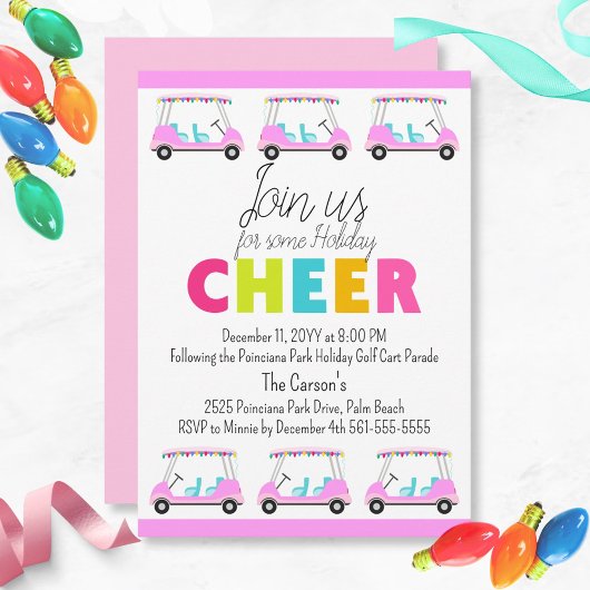 Tropical Golf Cart Parade Fête Invitation