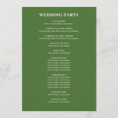 Tropical Green and Pink Flower Coastal Wedding Programma (Achterkant)