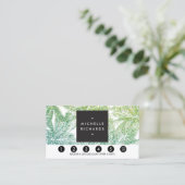 Tropical Green/Aqua Glitter Palms Loyalty Kaart (Staand voorkant)