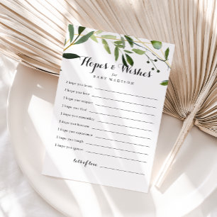 Tropical Green Baby shower Hopes & Wishes Kaart