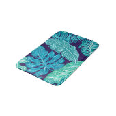 Tropical Green Blue Leaves Pattern Badmat (Gekanteld)