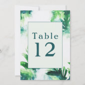 Tropical Green fun Table Numéro Cartes (Dos)