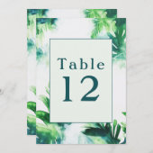 Tropical Green fun Table Numéro Cartes (Devant / Derrière)