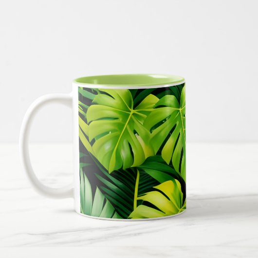 Tropical Green Leaves Mug (Gauche)