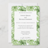 Tropical Green Leaves Wedding Kaart (Voorkant)