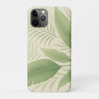 Tropical Green Palm Fronds and Banana Leaves  iPhone 11 Pro Hoesje