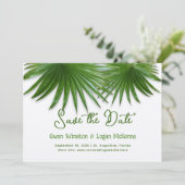 Tropical Green Palm Fronds Save the Date (Debout devant)