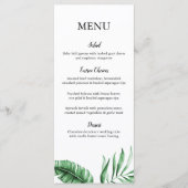 Tropical Green Palm Leaf Mariage/Event Menu (Devant)