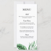 Tropical Green Palm Leaf Mariage/Event Menu (Devant)