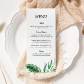 Tropical Green Palm Leaf Mariage/Event Menu
