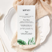 Tropical Green Palm Leaf Mariage/Event Menu