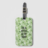 Tropical Green Palm Tree Leaves Bagagelabel (Voorkant (verticaal))