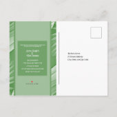 Tropical Green Theme Wedding Invitation Briefkaart (Achterkant)