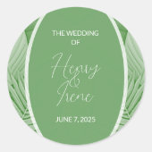 Tropical Green Wedding Custom Sticker (Voorkant)