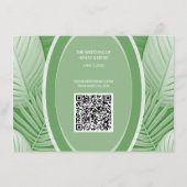 Tropical Green Wedding RSVP QR Code Enclosure Kaar Informatiekaartje (Achterkant)