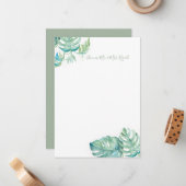 Tropical Greenerife Mariage Merci Cartes (Devant/Arrière en situation)